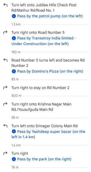 Direction from Nanakramguda to Asvins Specialty Hospitals Somajiguda